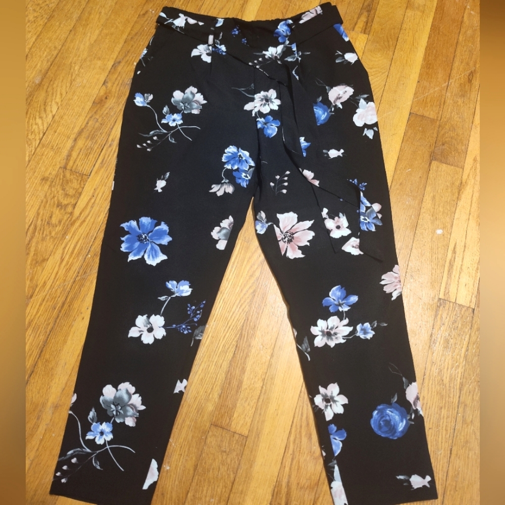 Jules and Leopold black floral dress pants